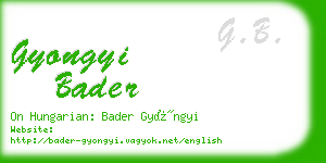 gyongyi bader business card